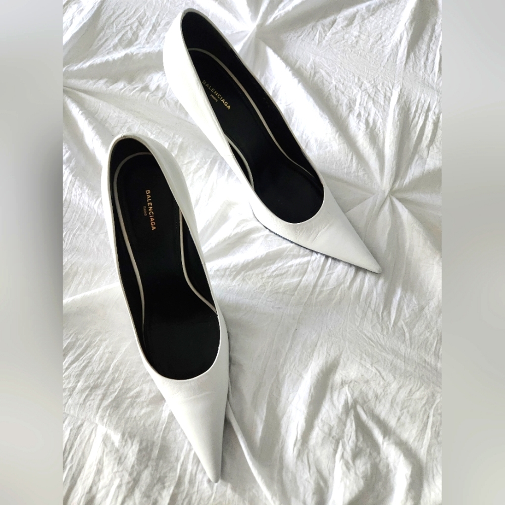 Balenciaga White Knife Heels Sz 39.5